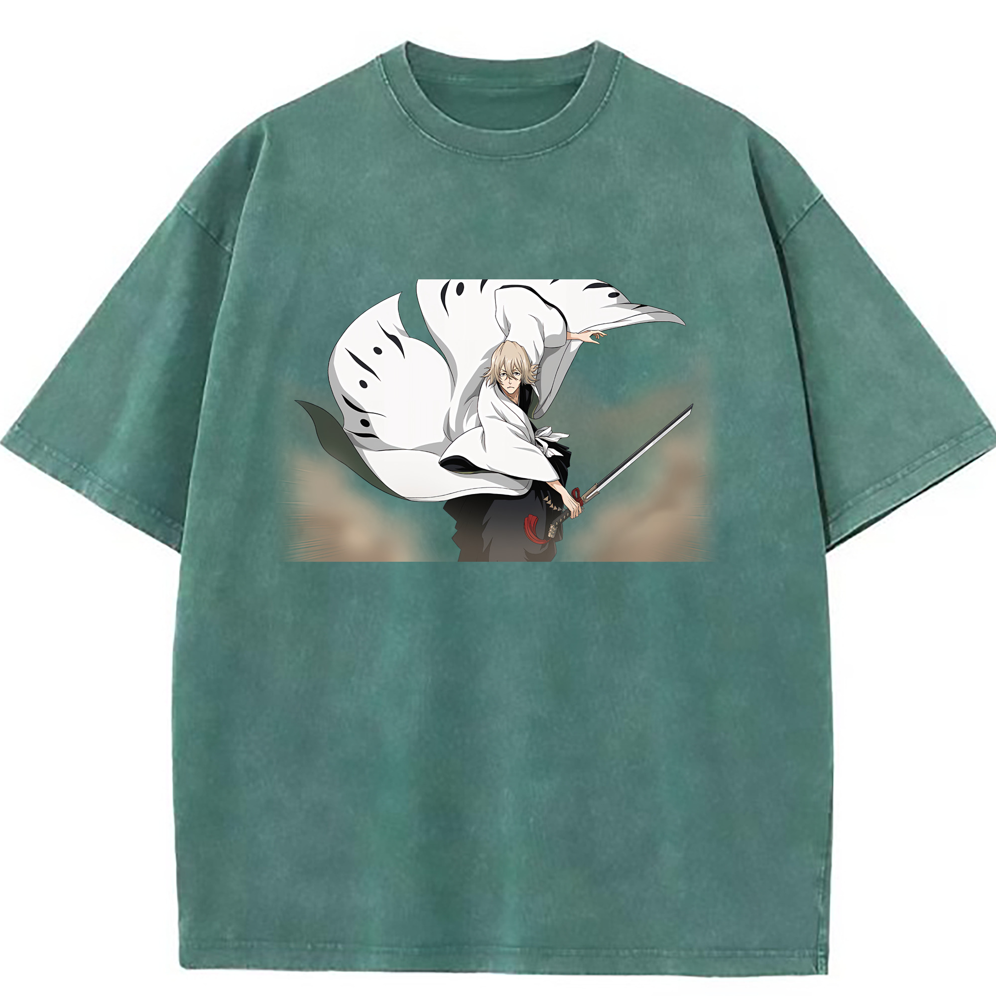 （画像用） "ブリーチ 浦原 喜助（うらはら きすけ） BLEACH Urahara Kisuke " 綿100% ヴィンテージ風 半袖Tシャツ（フロントプリント）